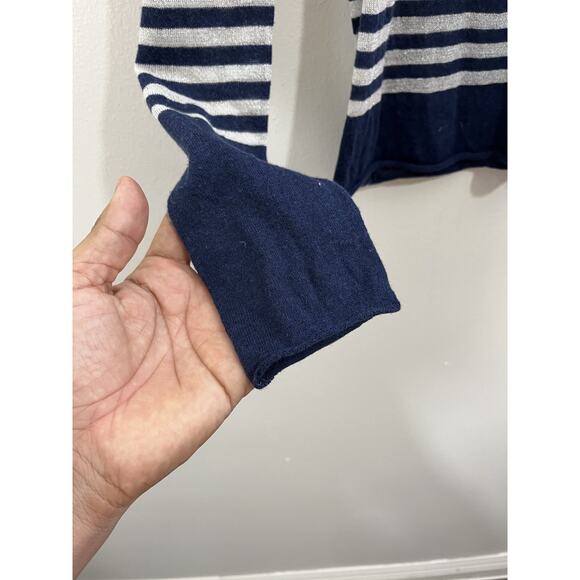 Tory Burch Striped Sweater M Nautical Preppy Beach Minimalist Designer Old Money - Picture 2 of 13